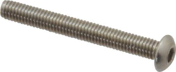 Value Collection - M3x0.50 Metric Coarse Hex Socket Drive, Button Screw - Grade 18-8 & Austenitic A2 Stainless Steel, Uncoated, Partially Threaded, 25mm Length Under Head - Industrial Tool & Supply