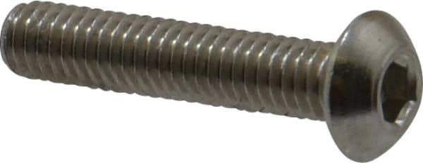 Value Collection - M4x0.70 Metric Coarse Hex Socket Drive, Button Screw - Grade 18-8 & Austenitic A2 Stainless Steel, Uncoated, Fully Threaded, 20mm Length Under Head - Industrial Tool & Supply