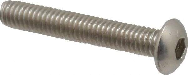 Value Collection - M4x0.70 Metric Coarse Hex Socket Drive, Button Screw - Grade 18-8 & Austenitic A2 Stainless Steel, Uncoated, Partially Threaded, 25mm Length Under Head - Industrial Tool & Supply