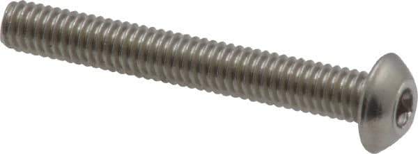 Value Collection - M4x0.70 Metric Coarse Hex Socket Drive, Button Screw - Grade 18-8 & Austenitic A2 Stainless Steel, Uncoated, Partially Threaded, 30mm Length Under Head - Industrial Tool & Supply