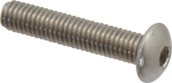 Value Collection - M5x0.80 Metric Coarse Hex Socket Drive, Button Screw - Grade 18-8 & Austenitic A2 Stainless Steel, Uncoated, Partially Threaded, 25mm Length Under Head - Industrial Tool & Supply