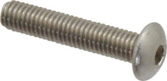 Value Collection - M5x0.80 Metric Coarse Hex Socket Drive, Button Screw - Grade 18-8 & Austenitic A2 Stainless Steel, Uncoated, Partially Threaded, 25mm Length Under Head - Industrial Tool & Supply