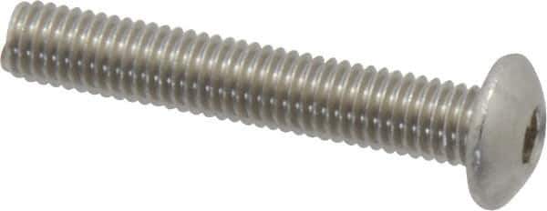 Value Collection - M5x0.80 Metric Coarse Hex Socket Drive, Button Screw - Grade 18-8 & Austenitic A2 Stainless Steel, Uncoated, Partially Threaded, 30mm Length Under Head - Industrial Tool & Supply