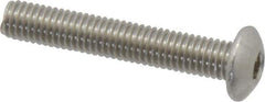 Value Collection - M5x0.80 Metric Coarse Hex Socket Drive, Button Screw - Grade 18-8 & Austenitic A2 Stainless Steel, Uncoated, Partially Threaded, 30mm Length Under Head - Industrial Tool & Supply