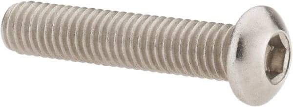 Value Collection - M6x1.00 Metric Coarse Hex Socket Drive, Button Screw - Grade 18-8 & Austenitic A2 Stainless Steel, Uncoated, Partially Threaded, 30mm Length Under Head - Industrial Tool & Supply