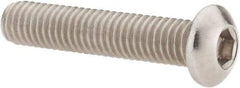 Value Collection - M6x1.00 Metric Coarse Hex Socket Drive, Button Screw - Grade 18-8 & Austenitic A2 Stainless Steel, Uncoated, Partially Threaded, 30mm Length Under Head - Industrial Tool & Supply