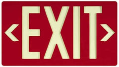 NMC - Exit, Plastic Exit Sign - 15-7/8" Wide x 8-5/8" High, Glow-in-the-Dark - Industrial Tool & Supply