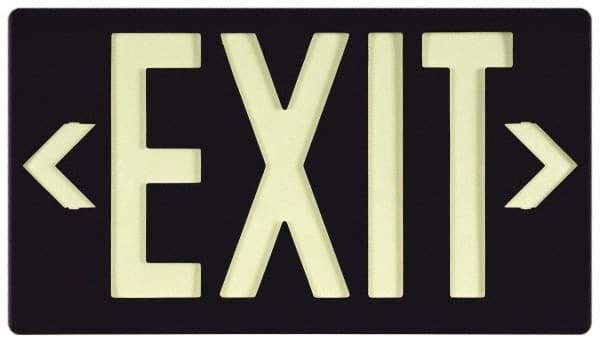 NMC - Exit, Plastic Exit Sign - 15-7/8" Wide x 8-5/8" High, Glow-in-the-Dark - Industrial Tool & Supply
