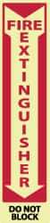 NMC - Fire Extinguisher - Do Not Block, Pressure Sensitive Vinyl Fire Sign - 4" Wide x 18" High, Glow-in-the-Dark - Industrial Tool & Supply