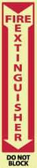 NMC - Fire Extinguisher - Do Not Block, Pressure Sensitive Vinyl Fire Sign - 4" Wide x 18" High, Glow-in-the-Dark - Industrial Tool & Supply