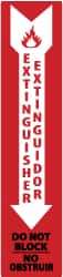NMC - Extinguisher, Pressure Sensitive Vinyl Fire Sign - 4" Wide x 18" High, English/Spanish - Industrial Tool & Supply