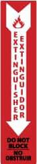 NMC - Extinguisher, Pressure Sensitive Vinyl Fire Sign - 4" Wide x 18" High, English/Spanish - Industrial Tool & Supply