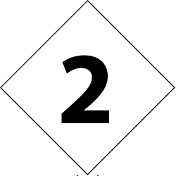 NMC - Hazardous Materials Label - Legend: Number, English, Black & White, 3-3/4" Long x 3-3/4" High, Sign Muscle Finish - Industrial Tool & Supply