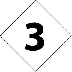NMC - Hazardous Materials Label - Legend: Number, English, Black & White, 3-3/4" Long x 3-3/4" High, Sign Muscle Finish - Industrial Tool & Supply