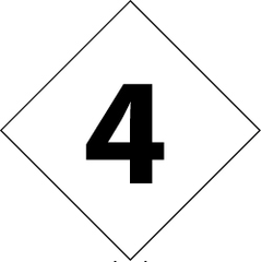 NMC - Hazardous Materials Label - Legend: Number, English, Black & White, 3-3/4" Long x 3-3/4" High, Sign Muscle Finish - Industrial Tool & Supply