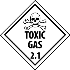 NMC - Toxic Gas DOT Shipping Label - 4" High x 4" Wide - Industrial Tool & Supply