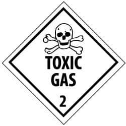 NMC - Toxic Gas DOT Shipping Label - 4" High x 4" Wide - Industrial Tool & Supply