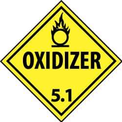NMC - Oxidizer DOT Shipping Label - 4" High x 4" Wide - Industrial Tool & Supply