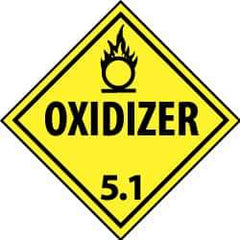 NMC - Oxidizer DOT Shipping Label - 4" High x 4" Wide - Industrial Tool & Supply