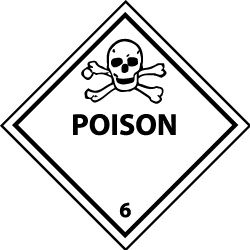 NMC - Poison DOT Shipping Label - 4" High x 4" Wide - Industrial Tool & Supply