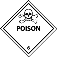 NMC - Poison DOT Shipping Label - 4" High x 4" Wide - Industrial Tool & Supply