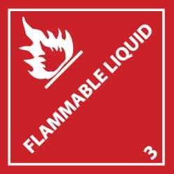 NMC - Flammable Liquid DOT Shipping Label - 4" High x 4" Wide - Industrial Tool & Supply