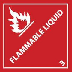 NMC - Flammable Liquid DOT Shipping Label - 4" High x 4" Wide - Industrial Tool & Supply