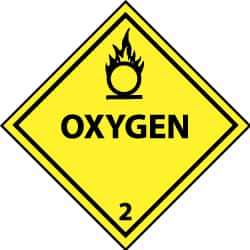 NMC - Oxygen DOT Shipping Label - 4" High x 4" Wide - Industrial Tool & Supply