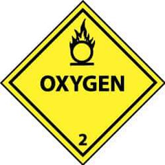 NMC - Oxygen DOT Shipping Label - 4" High x 4" Wide - Industrial Tool & Supply