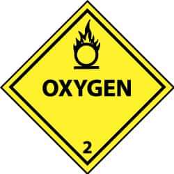 NMC - Oxygen DOT Shipping Label - 4" High x 4" Wide - Industrial Tool & Supply