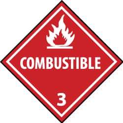 NMC - Combustible DOT Shipping Label - 4" High x 4" Wide - Industrial Tool & Supply