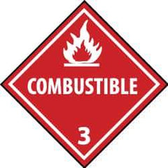 NMC - Combustible DOT Shipping Label - 4" High x 4" Wide - Industrial Tool & Supply