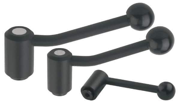 KIPP - 3/8-16, 0.94" Hub Diam, Steel Heavy Duty Adjustable Tension Lever with Internal Thread - 3.62" OAL, 1.46" High, 0.55" Hole Depth - Industrial Tool & Supply
