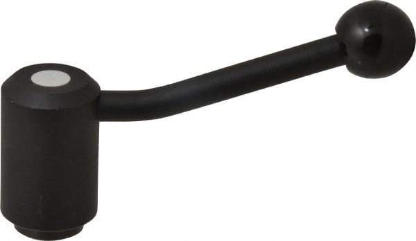 KIPP - 5/8-11, 1.61" Hub Diam, Steel Heavy Duty Adjustable Tension Lever with Internal Thread - 5.06" OAL, 3.52" High, 1.06" Hole Depth - Industrial Tool & Supply