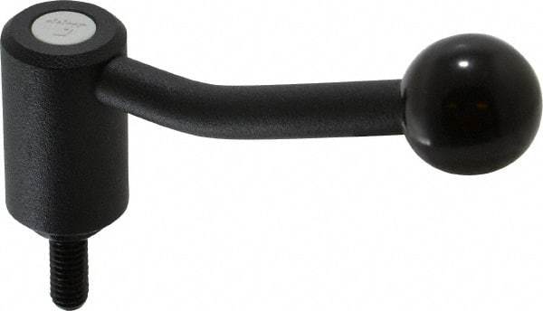 KIPP - 5/16-18, 0.94" Hub Diam, Steel Threaded Stud Adjustable Tension Lever with 20° Handle - 0.78" Stud Length, 3.46" OAL, 2.3" High - Industrial Tool & Supply