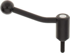 KIPP - 5/16-18, 0.94" Hub Diam, Steel Threaded Stud Adjustable Tension Lever with 20° Handle - 0.98" Stud Length, 3.46" OAL, 2.3" High - Industrial Tool & Supply