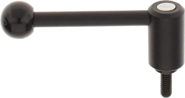 KIPP - 5/16-18, 0.94" Hub Diam, Steel Threaded Stud Adjustable Tension Lever with 0° Handle - 0.78" Stud Length, 3.62" OAL, 1.46" High - Industrial Tool & Supply