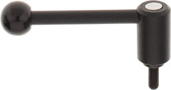 KIPP - 5/16-18, 0.94" Hub Diam, Steel Threaded Stud Adjustable Tension Lever with 0° Handle - 0.78" Stud Length, 3.62" OAL, 1.46" High - Industrial Tool & Supply