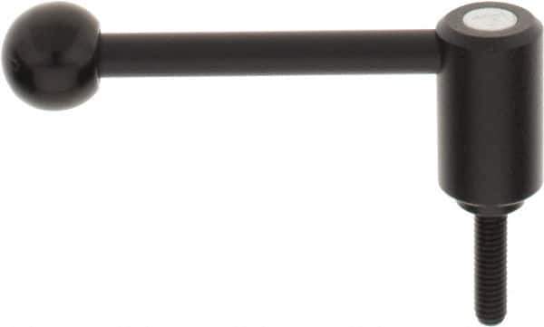KIPP - 5/16-18, 0.94" Hub Diam, Steel Threaded Stud Adjustable Tension Lever with 0° Handle - 1.18" Stud Length, 3.62" OAL, 1.46" High - Industrial Tool & Supply