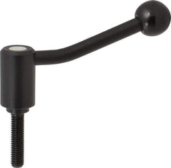 KIPP - 3/8-16, 0.94" Hub Diam, Steel Threaded Stud Adjustable Tension Lever with 20° Handle - 1.57" Stud Length, 3.46" OAL, 2.3" High - Industrial Tool & Supply