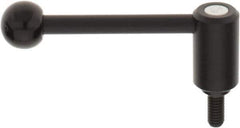 KIPP - 3/8-16, 0.94" Hub Diam, Steel Threaded Stud Adjustable Tension Lever with 0° Handle - 0.78" Stud Length, 3.62" OAL, 1.46" High - Industrial Tool & Supply