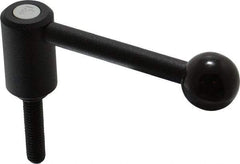 KIPP - 3/8-16, 0.94" Hub Diam, Steel Threaded Stud Adjustable Tension Lever with 0° Handle - 1.57" Stud Length, 3.62" OAL, 1.46" High - Industrial Tool & Supply