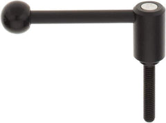KIPP - 3/8-16, 0.94" Hub Diam, Steel Threaded Stud Adjustable Tension Lever with 0° Handle - 1.97" Stud Length, 3.62" OAL, 1.46" High - Industrial Tool & Supply