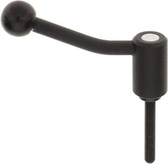 KIPP - M8 x 1.25, 0.94" Hub Diam, Steel Threaded Stud Adjustable Tension Lever with 20° Handle - 1.97" Stud Length, 3.46" OAL, 2.3" High - Industrial Tool & Supply