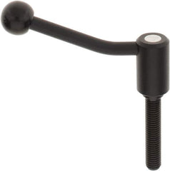 KIPP - M12 x 1.75, 0.94" Hub Diam, Steel Threaded Stud Adjustable Tension Lever with 20° Handle - 2.36" Stud Length, 3.46" OAL, 2.3" High - Industrial Tool & Supply