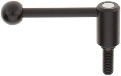 KIPP - M12 x 1.75, 0.94" Hub Diam, Steel Threaded Stud Adjustable Tension Lever with 0° Handle - 1.18" Stud Length, 3.62" OAL, 1.46" High - Industrial Tool & Supply