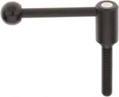 KIPP - M12 x 1.75, 0.94" Hub Diam, Steel Threaded Stud Adjustable Tension Lever with 0° Handle - 2.36" Stud Length, 3.62" OAL, 1.46" High - Industrial Tool & Supply