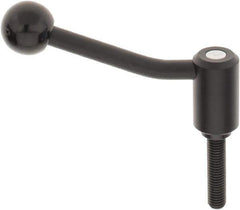 KIPP - M12 x 1.75, 1.1" Hub Diam, Steel Threaded Stud Adjustable Tension Lever with 20° Handle - 1.97" Stud Length, 4.17" OAL, 2.7" High - Industrial Tool & Supply