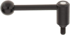 KIPP - M12 x 1.75, 1.1" Hub Diam, Steel Threaded Stud Adjustable Tension Lever with 0° Handle - 0.78" Stud Length, 4.37" OAL, 1.65" High - Industrial Tool & Supply