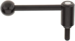 KIPP - M12 x 1.75, 1.1" Hub Diam, Steel Threaded Stud Adjustable Tension Lever with 0° Handle - 1.18" Stud Length, 4.37" OAL, 1.65" High - Industrial Tool & Supply